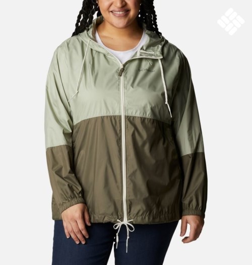 Women's Columbia Flash Forward Windbreaker Jackets Olive | Plus Size CA-QL60A